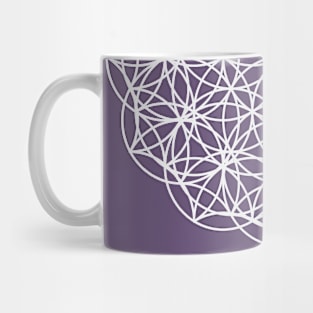 Flower of life mandala on purple background Mug